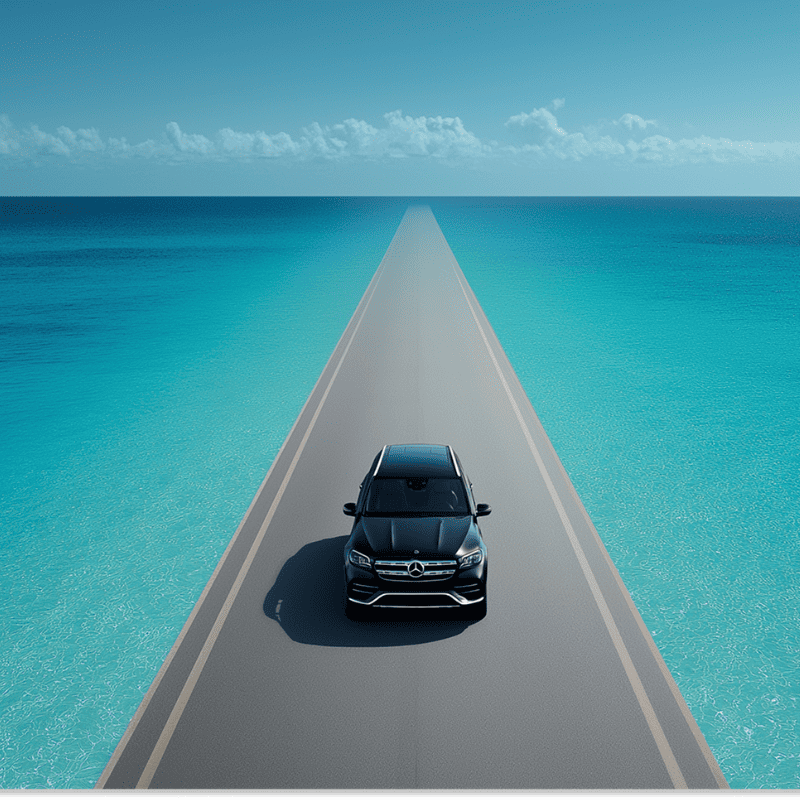 道路の上を走る車